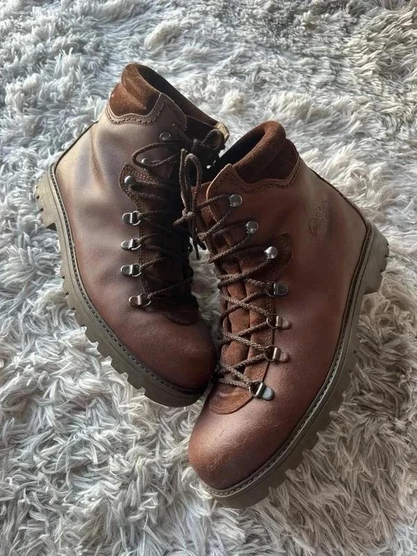 Vintage Hiker Brown Leather Lace Up Boots Size 41EU
